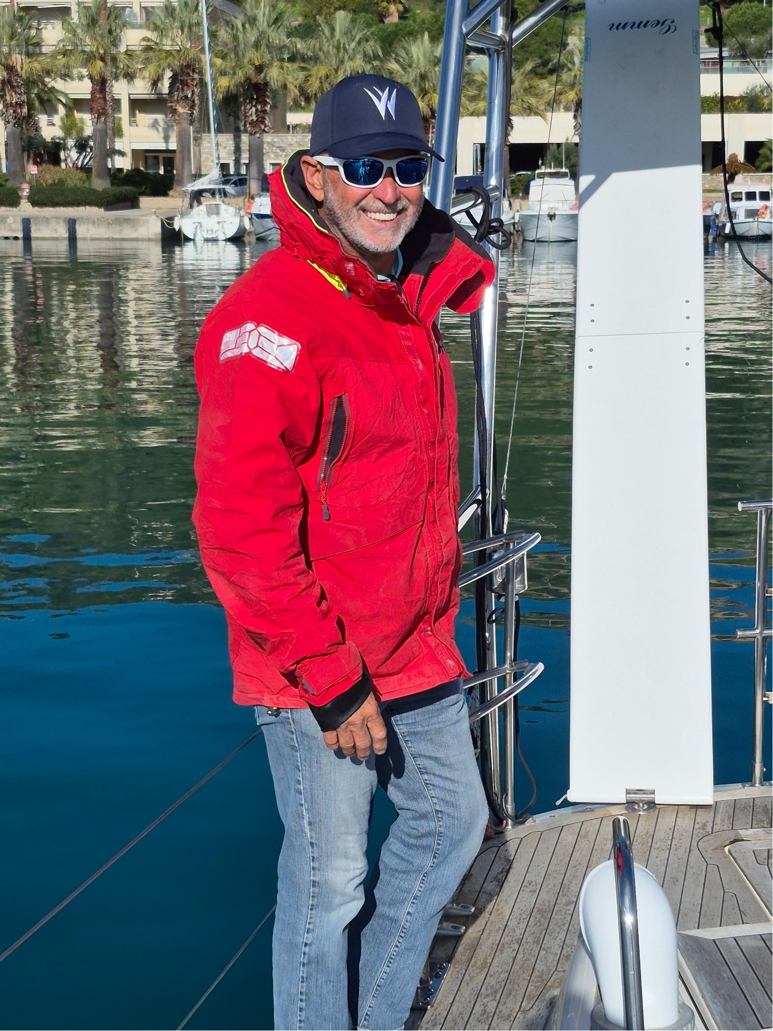 Captain Duane Moran at the helm of Gemini II